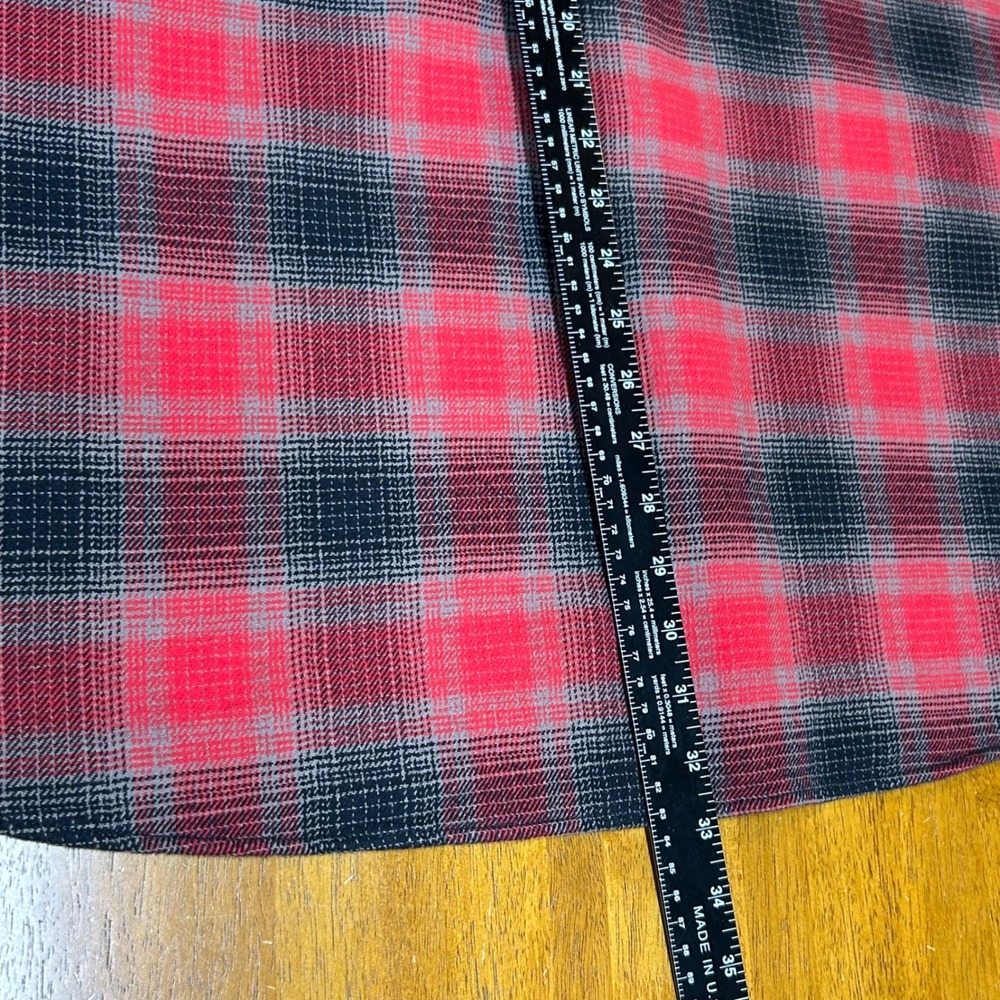 Lucky Brand Mens 3XL Red Black Plaid Flannel Button Down Shirt Cotton RN 80318 - Picture 6 of 10